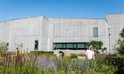 Visitors outside The Hepworth Wakefield