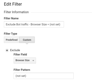 Google Analytics filter set up