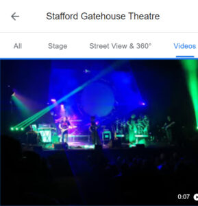 A screenshot of the Stratford Gatehouse Theatre video on Google Business Profile.