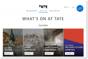 Tate website snapshot