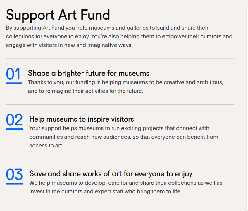 Support Art Fund screengrab