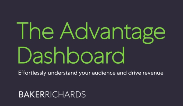 The Advantage Dashboard logo, green text on dark background
